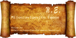 Miloszavlyevits Emese névjegykártya