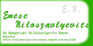 emese miloszavlyevits business card